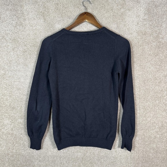 Lacoste Sweater Womens 36 S Black Cotton Cashmere Crewneck Pullover Logo Knit - Picture 8 of 9